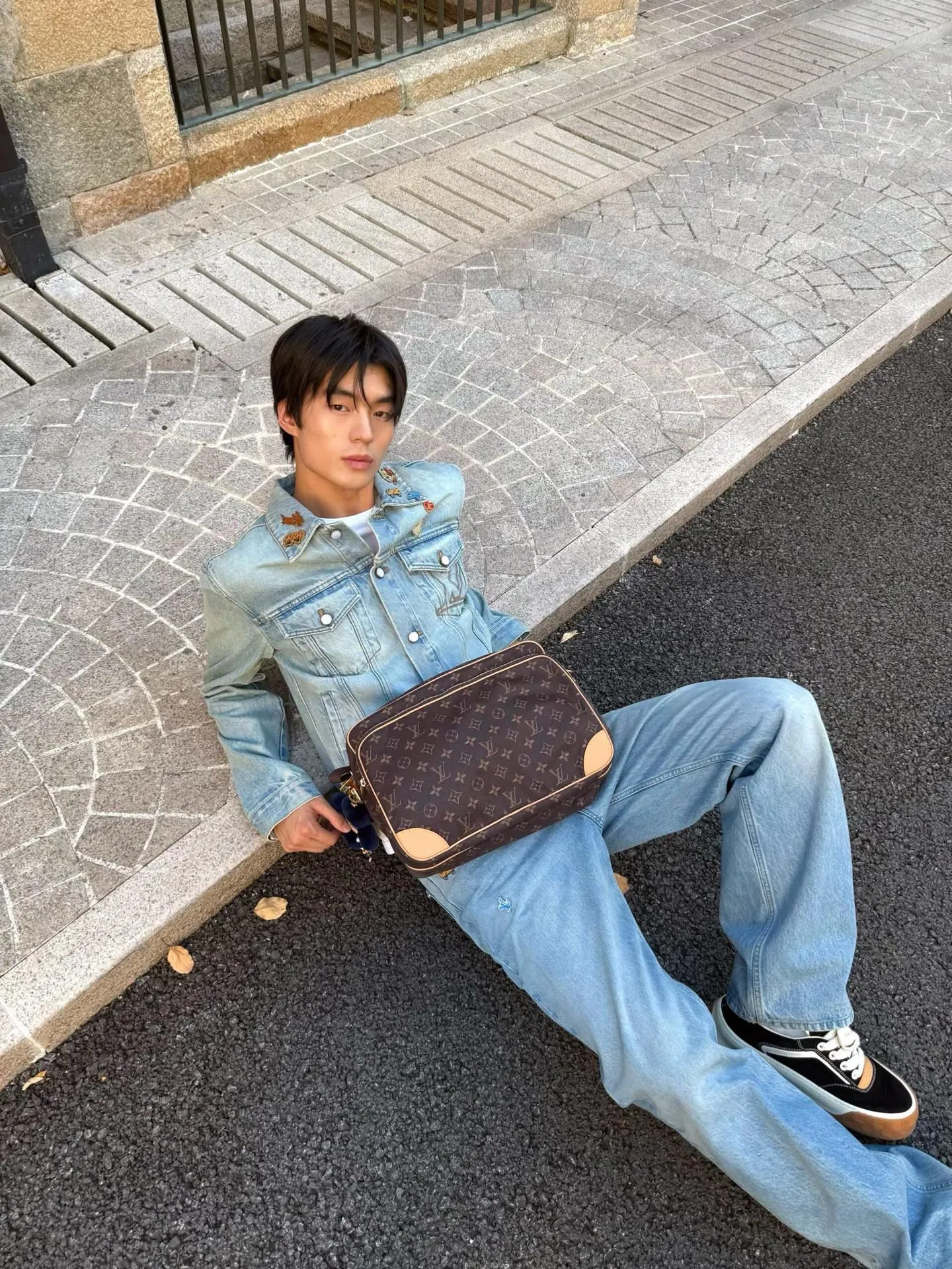 Louis Vuitton/Louis Vuitton hardware leather skateboard jeans